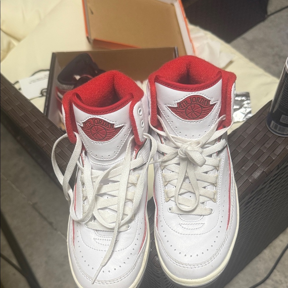 Jordan Kids' Sneakers in White and Red